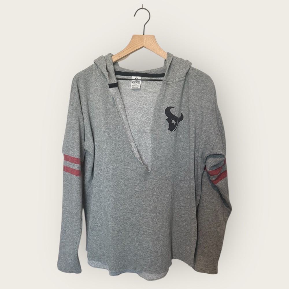 Victoria’s Secret Pink Large Grey NFL Houston Texans Sweatshirt Hoodie